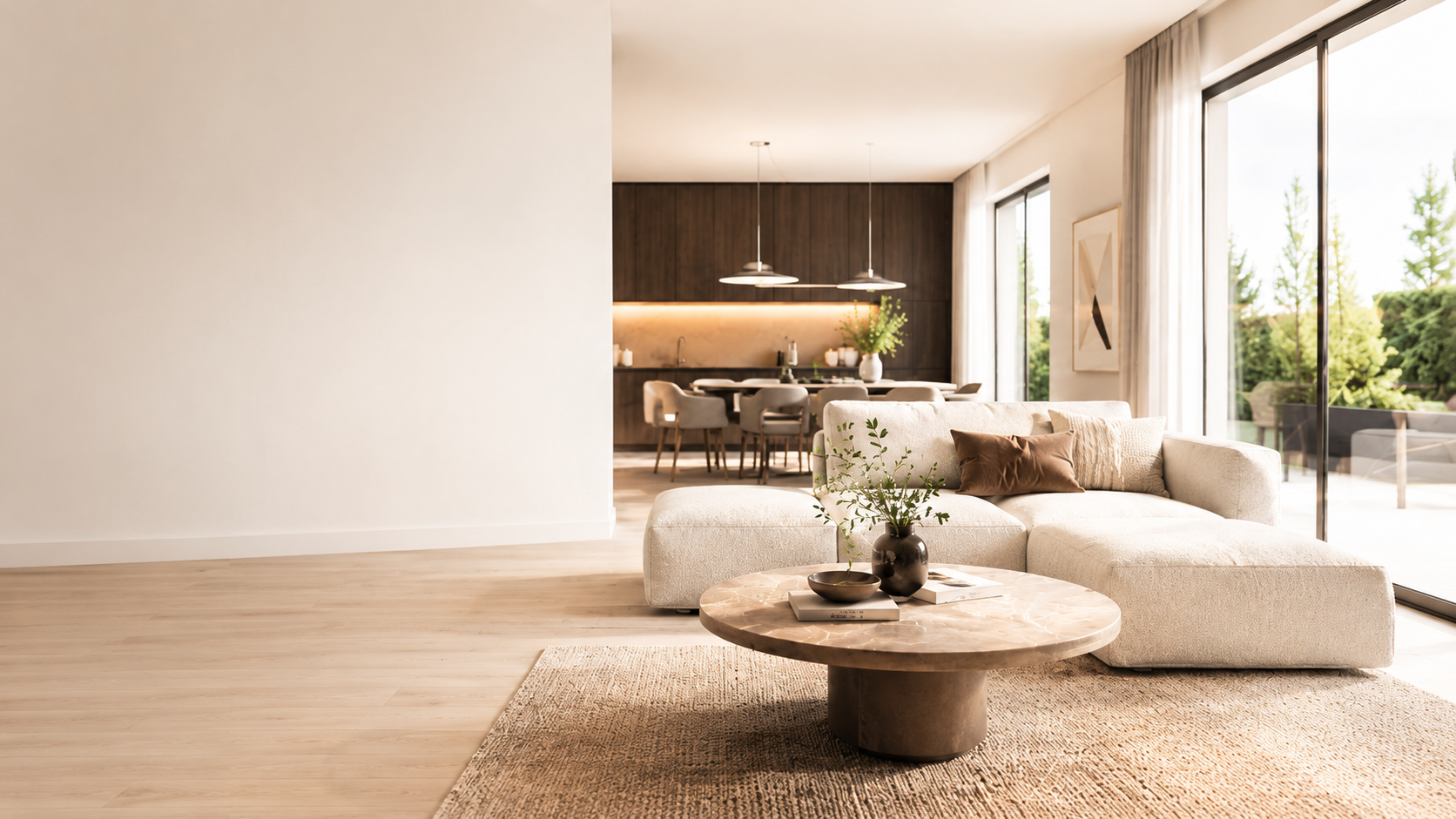 Hochwertiges, modernes Wohnzimmer, Wohnkonzept Gruppe